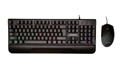 Kit Wired tastatura si mouse SPACER SPGK-INVICTUS, taste numerice, Negru