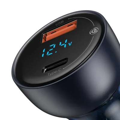 INCARCATOR auto Baseus Particular Digital Display QC+PPS,1xUSB Output 4.5V/5A,1xUSB Type-C Output 5V/3A,65W, pt. bricheta auto, afisaj digital,gri "CCKX-C0G" (timbru verde 0.18 lei)-6953156223189