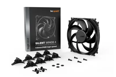 Ventilator be quiet! "SILENT WINGS 4 PWM hs"140mm 1900 rpm, Fluid Dynamic Bearing, 4-pin PWM, , "BL097" (timbru verde 0.18 lei)