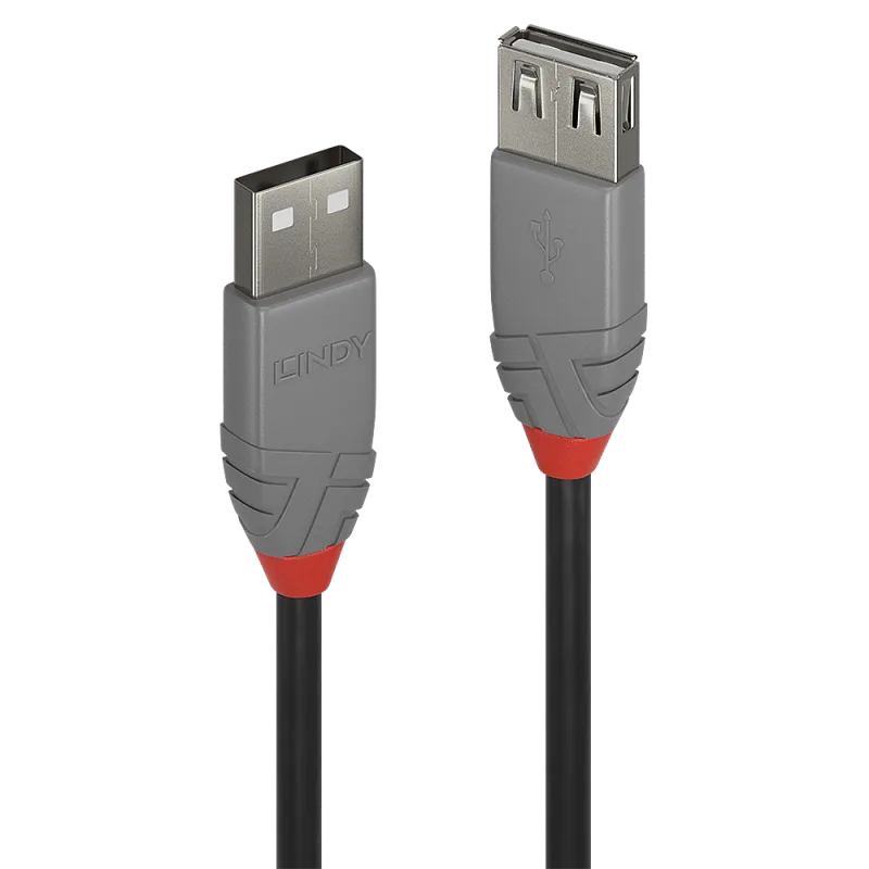 Lindy Cablu USB 2.0 Ext. USB 2m, latime de banda 480Mbps, Anthra