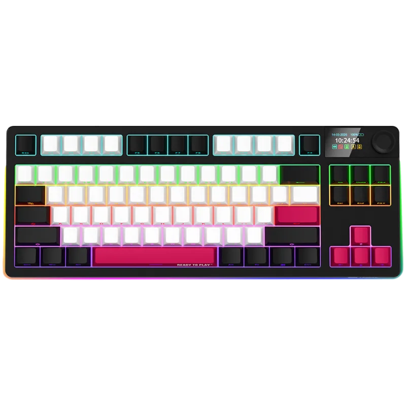 LORGAR KBP70TKLW, Wireless TKL Mechanical Gaming Keyboard Pro, Black/red, EN layout "LRG-KBP70TKLW-BK-US" (timbru verde 0.8 lei)