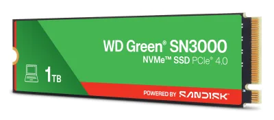 SSD PCIE G4 M.2 NVME 1TB/GREEN SN3000 WDS100T4G0E WDC "WDS100T4G0E"