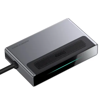 DOCKING Station Baseus Magic Multifunctional,conectare PC USB-C,USB 3.0x1, 3.5mm|card reader MicroSD/SD,USB-Cx1 PD 100W 5V/9V/4.5V/20V 5A(Max.),HDMIx1/4K/60Hz,gri "CAHUB-DA0G" (timbru verde 0.18 lei)