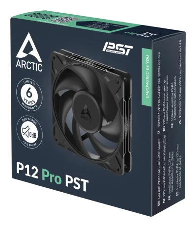 Ventilator Arctic "P12 Pro PST", 120mm, 600 - 3000 RPM, FDB, 77 cfm, 4-Pin Fan Plug + 4-Pin Socket, lungime cablu 400 mm + 80 mm Daisy-Chain, negru, "ACFAN00306A" (timbru verde 0.18lei) - 4895265000089