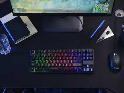 TRUST GXT833 THADO TKL KEYBOARD US "23698" (timbru verde 0.8 lei)