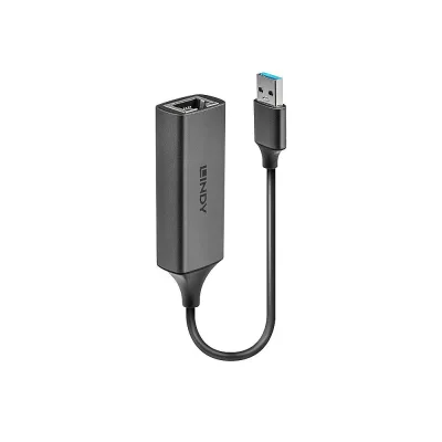 Hub USB LINDY USB 3.0 Gigabit Ethernet Converter, USB-A, 1 port, RJ-45, Argintiu
