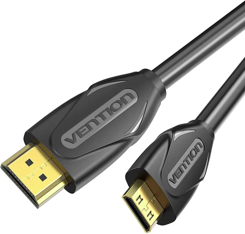 Cablu video Vention, HDMI(T) -miniHDMI(M), 1m, rezolutie maxima 4K la 30Hz, conectori auriti, cupru, dublu sens,invelis PVC, negru, "VAA-D02-B100" (timbru verde 0.18lei) - 6922794721036