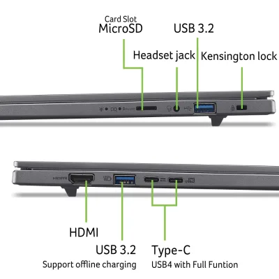 A16 AI WUXGA+ R5 340 16GB 512GB UMA DOS "NX.JS3EX.004" (timbru verde 3.5 lei)
