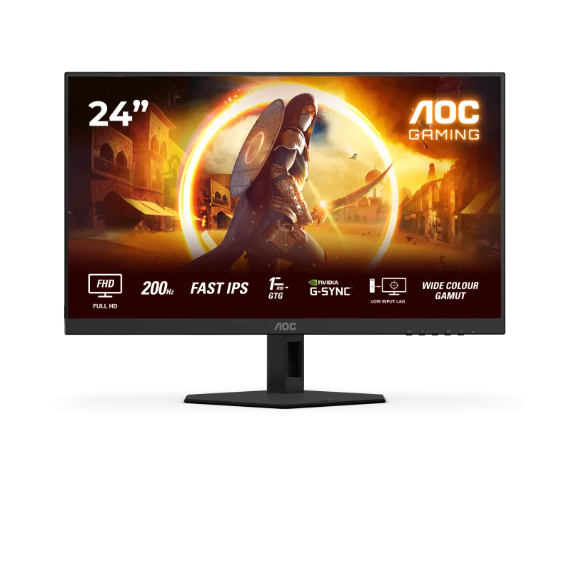 Monitor Gaming AOC 24G4HRE, 23.8", 1920 x 1080 pixeli, Black, Red, 3 ani Garantie
