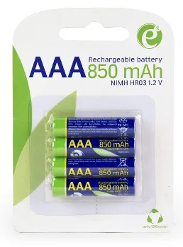 ACUMULATOR GEMBIRD AAA (R3), 1.2V NiMH  850mAh, 4 buc., "EG-BA-AAA8R4-01" (timbru verde 0.16 lei)