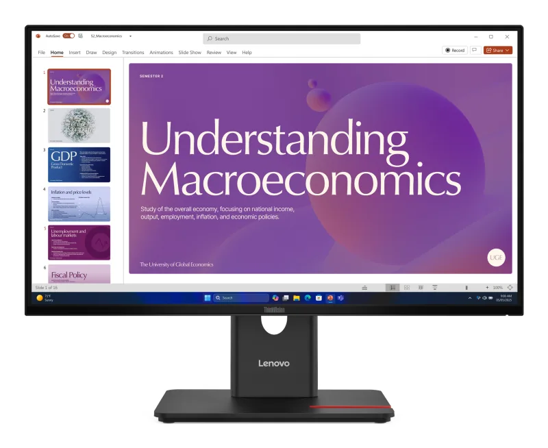 Lenovo Monitor ThinkVision T24D-40 23,8" IPS FHD 4ms 250cd 1500:1 120Hz DaisyChain HUB Speakers Tilt Swivel Lift Pivot "64B9GAT1EU" (timbru verde 7 lei)
