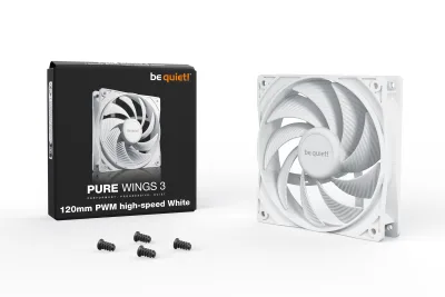 Ventilator be quiet! "PURE WINGS 3 PWM"120mm 2100 rpm, Rifle bearing, 4-pin PWM, alb, "BL111" (timbru verde 0.18 lei)