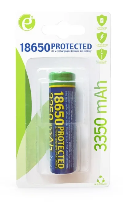 ACUMULATOR GEMBIRD  18650, 3.7V NiMH  3350mAh, 1 buc., dedicate pt. lanterne si creion optic, "EG-BA-18650/3350" (timbru verde 0.16 lei)