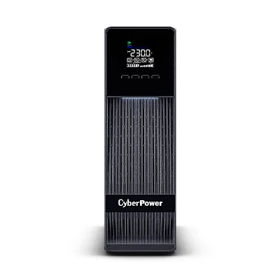 UPS CYBER POWER Online dubla conversie cu Sinusoida Pura, slim tower, 2000VA 1800W, 2xIEC C13 2xSchuko, 4x 12V/9Ah, USB,RS232, Slot SNMP, GreenP, seria OLS, "OLS2KECR" (timbru verde 11 lei)
