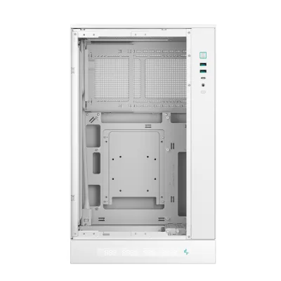 CARCASA DeepCool "CH270 DIGITAL WH", mini tower, gaming, fara sursa, suporta 6xfan, USB Type-C x 1, USB 3.2 gen 1 x 2, audio+mic, 4 sloturi expansiune, negru, "R-CH270-WHNDM0-G-1"