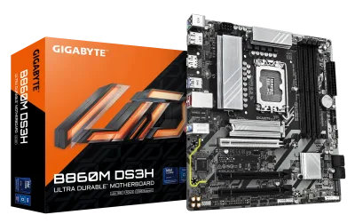 Placa de baza Gigabyte B860M DS3H, LGA 1851, DDR5, Micro-ATX