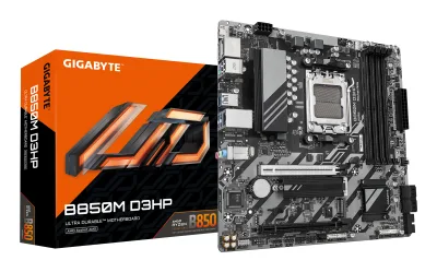 Placa de baza GIGABYTE B850M D3HP, AM5, DDR5, mATX, Gri/Negru "B850M D3HP"