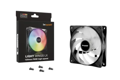 Ventilator be quiet "LIGHT WINGS LX PWM", 120mm, max. 2100 RPM, Rifle Bearing, , 4pin PWM, negru, "BL123" (timbru verde 0.18lei)