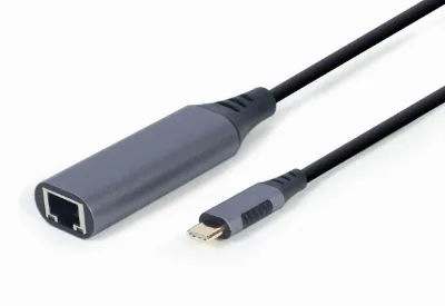 ADAPTOR RETEA GEMBIRD , extern, USB-C Type-C, port RJ-45, 1000 Mbps, cablu 0.15m, grey, "A-USB3C-LAN-01" (timbru verde 0.03 lei)