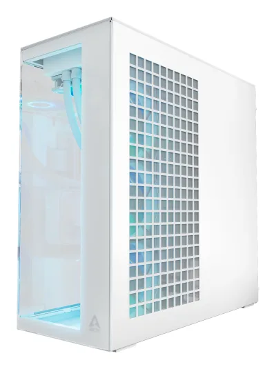 CARCASA Arctic "Xtender VG Wh", mid tower, max 8xfan, 3x P14 Pro R A-RGB si 2x P12 Pro A-RGB instalate, shroud 24 LED ARGB, USB-C x 1, USB 3.2 x 2, audio+mic, 7 sloturi exp, GPU vertical, riser PCIe 4.0, alb, "ACPCC00017A" (timbru verde 0.4lei)