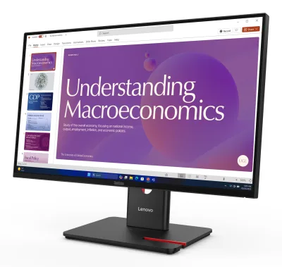 Lenovo Monitor ThinkVision T24D-40 23,8" IPS FHD 4ms 250cd 1500:1 120Hz DaisyChain HUB Speakers Tilt Swivel Lift Pivot "64B9GAT1EU" (timbru verde 7 lei)