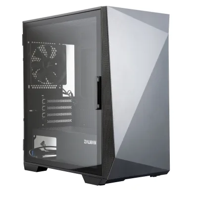 CARCASA Zalman "Z1 Iceberg", middle tower, fara sursa, suporta 5xfan, 3xfan inclus, USB 3.1 gen1 x 2, USB 2.0 x 1, audio+mic, 4 sloturi expansiune, negru "Z1 Iceberg Black" (timbru verde 0.24lei)
