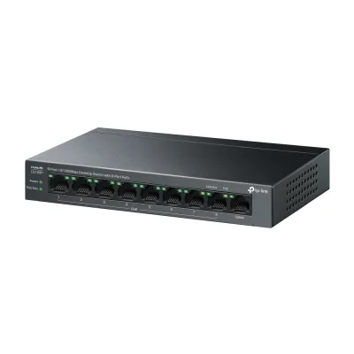 SWITCH TP-LINK 9 porturi 10/100 Mbps, 8-Port PoE carcasa metalica "LS109P" (timbru verde 2 lei)