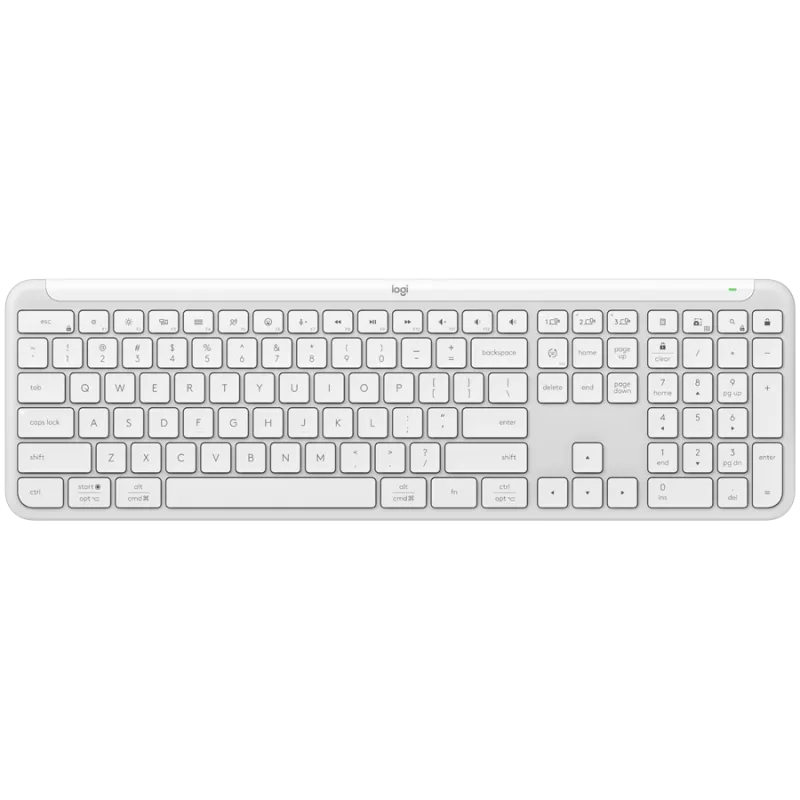 LOGITECH SIGNATURE SLIM WIRELESS KEYBOARD K950 - OFF WHITE - US INTL - 2.4GHZ/BT - INTNL-973 "920-012466" (timbru verde 0.8 lei)