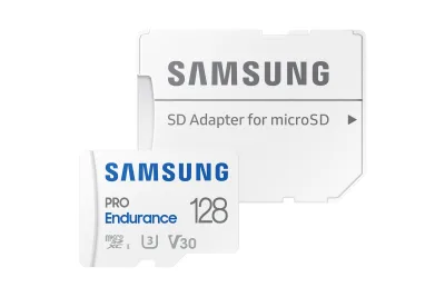 SAMSUNG PRO Endurance microSD Class10 128GB incl adapter R100/W40 up to 70080 hours, "MB-MJ128KA/EU" (timbru verde 0.03 lei)