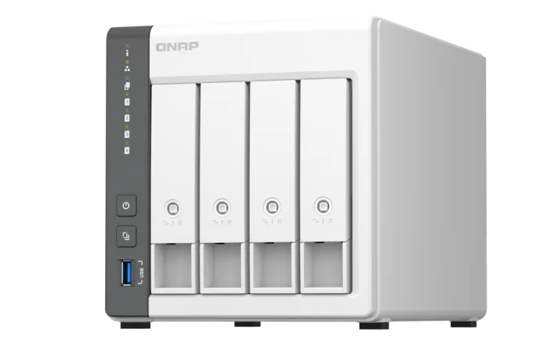 NAS QNAP 433 4-Bay, CPU ARM 2.0GHz Quad core, RAM 4GB, HDD 2.5"/3.5" SATA 6Gbps (neincluse), LAN: 1 x 2.5GbE + 1 x GbE, USB3.2 Gen1: 1 USB2.0: 2, tower, adaptor alimentare, garantie 2 ani