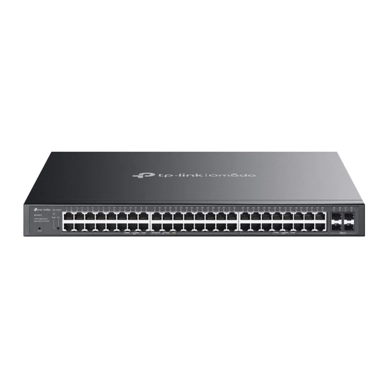Omada 52-Port Gigabit Smart Switch with 32-Port PoE+ PORT: 48× Gigabit Ports (32×PoE+ and 16× Non-PoE), 4× Gigabit SFP Slots SPEC: 32× 802.3at/af, 230 W PoE Power, 1U 19-inch Rack-mountable Steel Case, Fanless FEATURE: Integration with Omada SDN