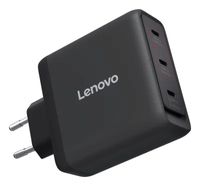 Incarcator Lenovo Multi-port USB-C 100W GaN; Charging Port: USB-C1; USB- C2; USB-C3; Dimensiuni: 70 mmx 30.5 mm x 70 mm; Greutate: 0.24 kg; Included Accesorry: 1 x EU Charger; 1 x 1.8m USB-C Cable; 1 x Warranty; 1 x User Guide; Warranty: 1 year
