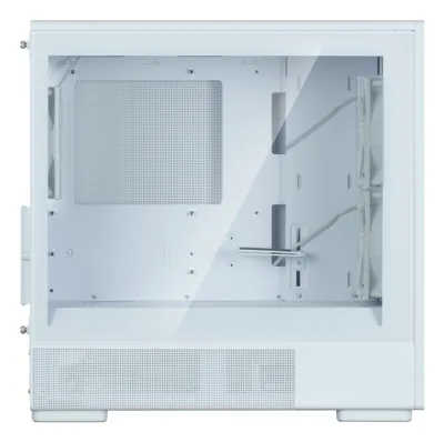 CARCASA Zalman "P10 NAMU", mini tower, gaming, fara sursa, suporta 7xfan, 3xfan inclus, PSU shroud, display 9.1inch, USB Type-C x 1, USB 3.1 gen1, audio+mic, 5 sloturi expansiune, alb, "P10 NAMU White" (timbru verde 0.24lei)