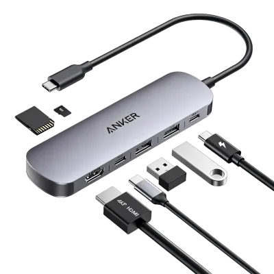 DOCKING Station Anker, 7-in-1,4K HDMI, gri "A83D2HA1" (timbru verde 0.18 lei)-0194644271732