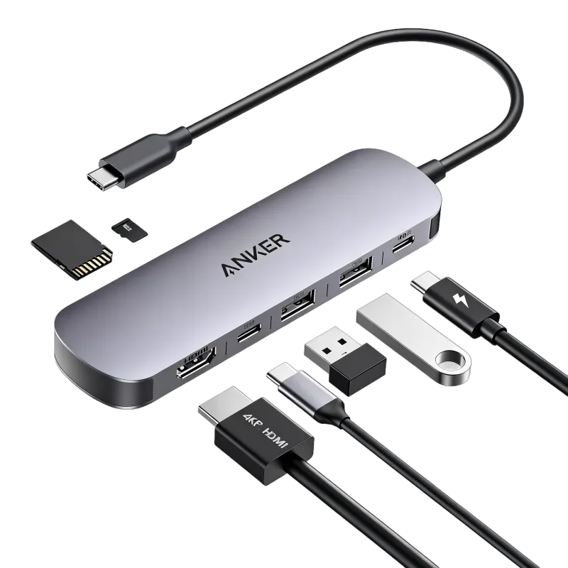 DOCKING Station Anker, 7-in-1,4K HDMI, gri "A83D2HA1" (timbru verde 0.18 lei)-0194644271732