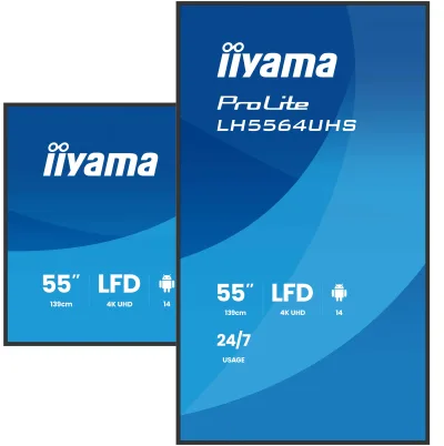 IIYAMA LFD LH5564UHS-B1AG 4K VA 55" 500cd 5000:1 6.5ms Android 14 OS, iiSignage, iiControl, iiShare, EShare, FailOver, TeamViewer, PDF & Media Player, iiBrowser, File manager "LH5564UHS-B1AG" (timbru verde 7 lei)