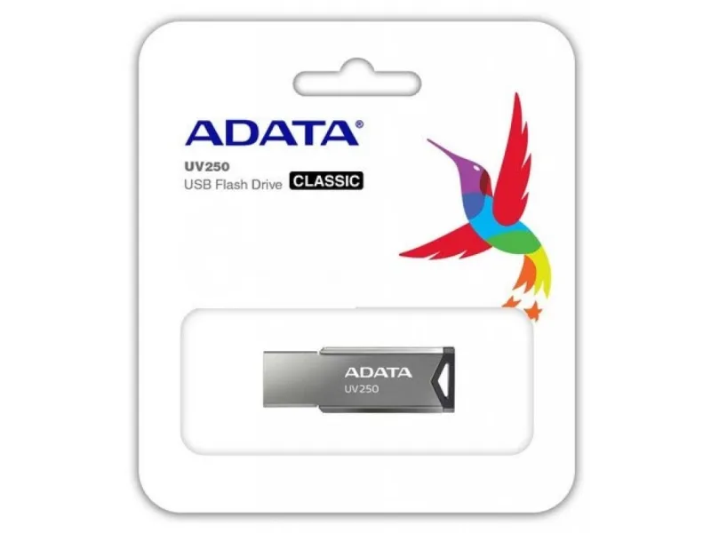 MEMORIE USB 2.0 ADATA 16 GB, clasica, carcasa aluminiu, argintiu, "AUV250-16G-RBK" (timbru verde 0.03 lei)