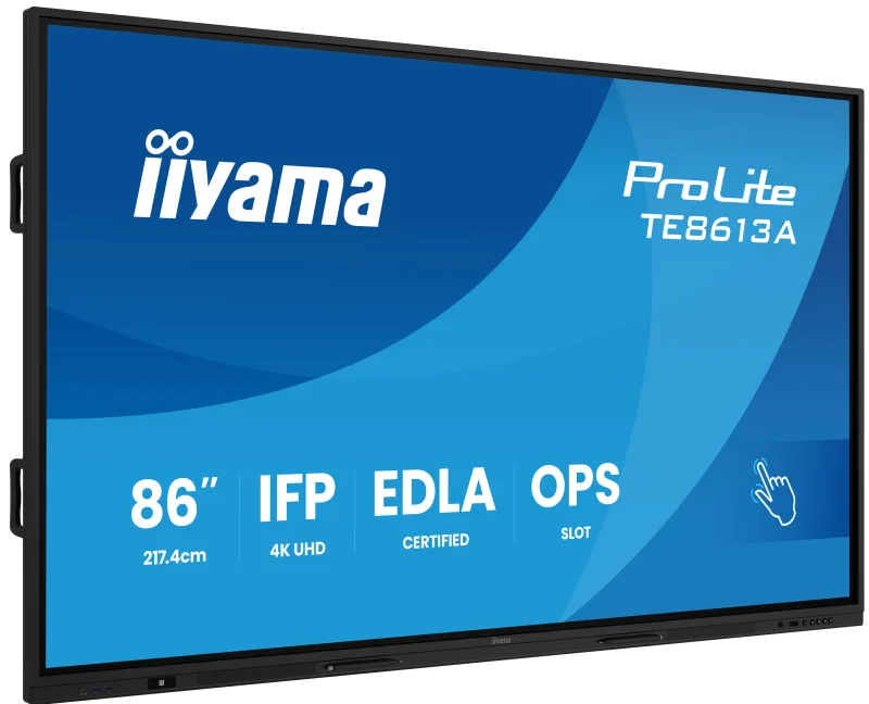 IIYAMA LFD ProLite TE8613A-B2AG 86" Google EDLA Certified IFP Interactive display 500cd 1200:1 8ms PureTouch-IR iiWare 21E (Android 14 OS, Android 16 summer 2026) "TE8613A-B2AG" (timbru verde 7 lei)