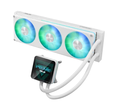Cooler Procesor ASUS PRIME LC II 360 ARGB LCD WHT, Lichid, 12 cm, 3 ventilatoare, aRGB