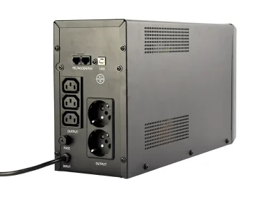 UPS GEMBIRD, Line Int. cu management, mini tower, 2000VA/1200W, AVR, IEC x 3/ Schuko x 2, 2 x baterie 12V/9Ah, display LCD, back-up 1 - 10 min., "EG-UPS-035", (timbru verde 11 lei)