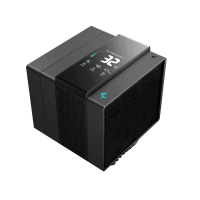 COOLER DeepCool "ASSASSIN IV VC VISION" skt. Intel si AMD, racire cu aer, vent. 1 x 140mm + 1 x 120mm, 500 - 1800 rpm, 7 heatpipes, inaltime 172mm, afisaj digital,"R-ASN4-BKNVMD-G"  (timbru verde 0.8 lei)