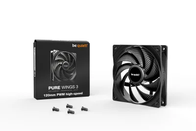Ventilator be quiet! "PURE WINGS 3"120mm 2100 rpm, Rifle bearing, 4-pin PWM, , "BL106" (timbru verde 0.18 lei)