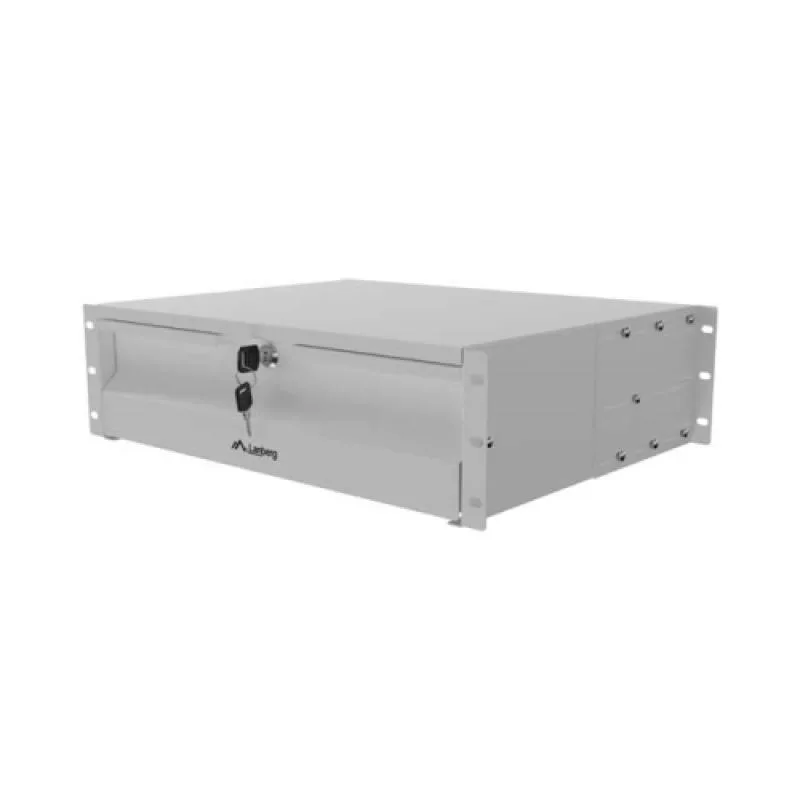 Drawer Lanberg 19", RAL color RAL7035, maximum load 90 kg, Range of adjustment 360 - 610 mm, gri