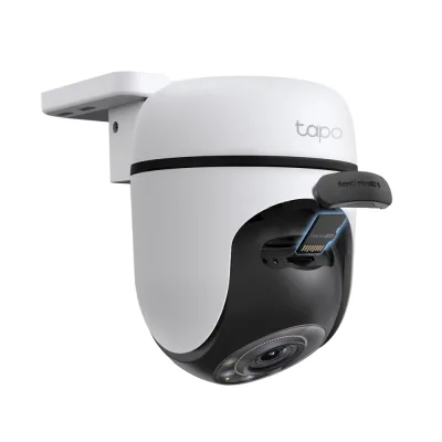 CAMERA IP Exterior TP-LINK, 2K QHD 2560x1440, rotatie pana la 360 grade, IP66, dist. IR 30 m, tip lentila fixa 4 mm, 4 Mpx, wireless, mic, plastic, slot SD card, "Tapo C510W" (timbru verde 0.8 lei)