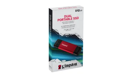 KINGSTON 512GB Dual USB-A/C Portable SSD Up to 1050MB/s USB 3.2 Gen 2 "SPSD/512GB" (timbru verde 0.18 lei)