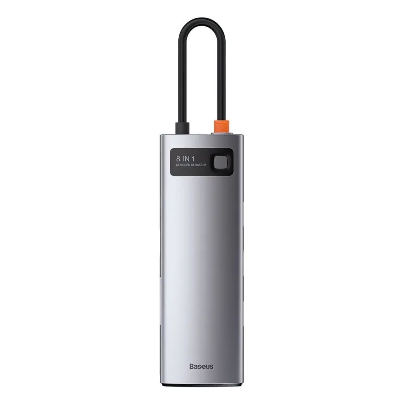 DOCKING Station Baseus Metal Gleam,conec USB-C,USB 3.0x3,SDx1,microSDx1,RJ-45 Gigabit LANx1,USB-Cx1 PD 100W 5V/9V/14.5/20V 5A (Max.) HDMIx1/4K/30Hz "CAHUB-CV0G"(timbru verde 0.18 lei)-6953156204652