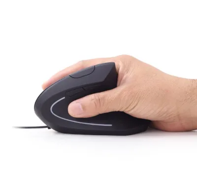 MOUSE GEMBIRD, PC sau NB, cu fir, USB, optic, 3200 dpi, butoane/scroll 6/1, ergonomic, negru, "MUS-ERGO-01" (timbru verde 0.18 lei)