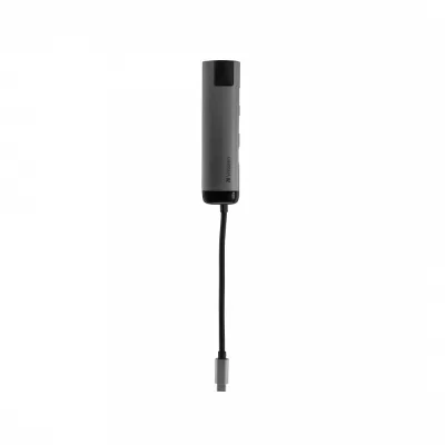 DOCKING Station VERBATIM, Gigabit LAN x 1, USB 3.0 x 2, HDMI x 1 (4K), USB Type C x 1, conectare USB Type C, cablu 15 cm, max. 3A, brushed metal "49141"  (timbru verde 0.18 lei)