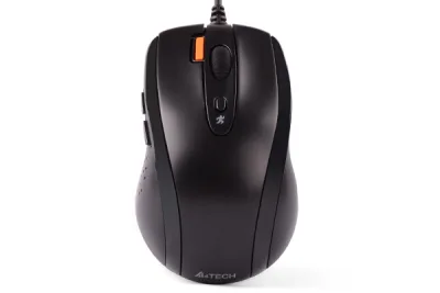 MOUSE A4tech, PC sau NB, cu fir, USB, optic, 1600 dpi, butoane/scroll 7/1, buton selectare viteza, negru, "N-70FX-BK" (timbru verde 0.18 lei)