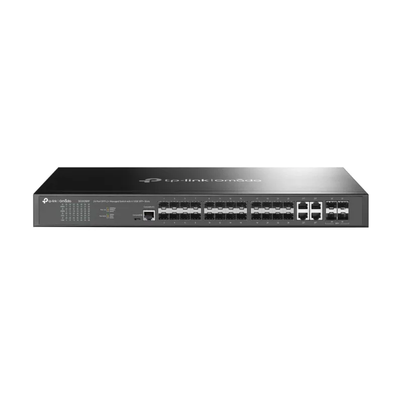 Switch TP-Link cu management, 24× Porturi SFP L2+ si 4× Sloturi 10GE SFP+ "SG3428XF" (timbru verde 2 lei)